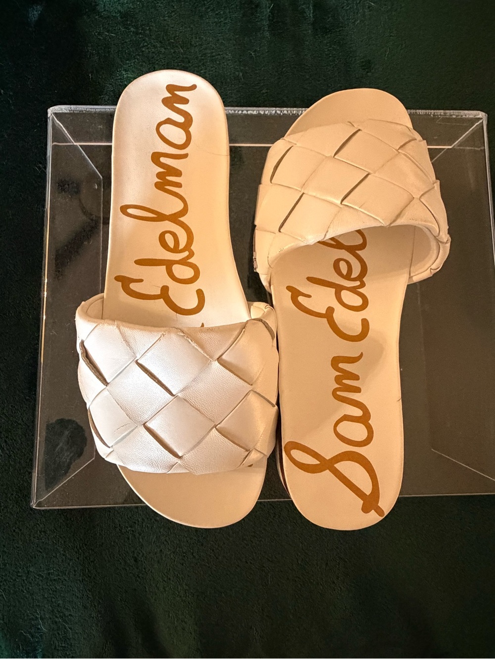 Sam Edelman Cream Woven Slide Mules 7.5